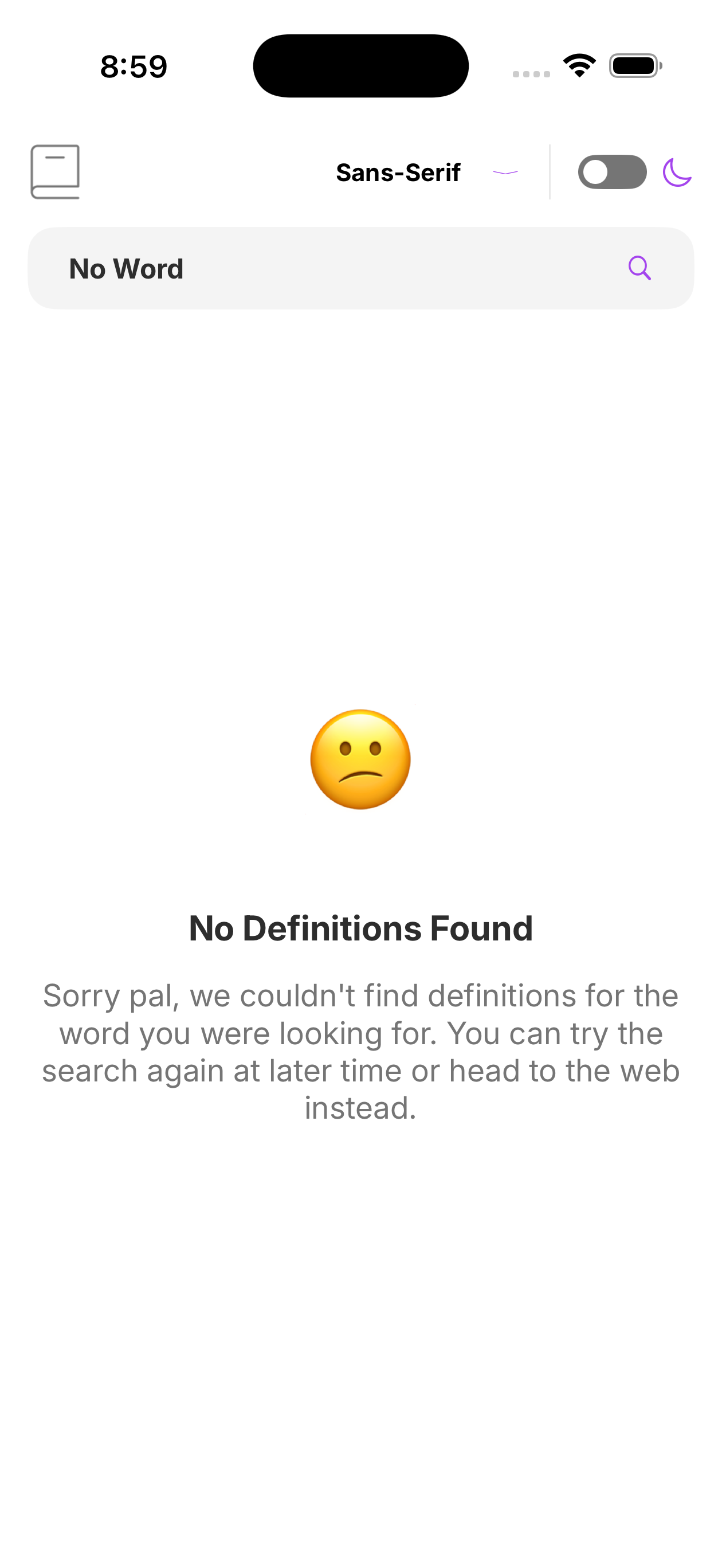 No Word Screen