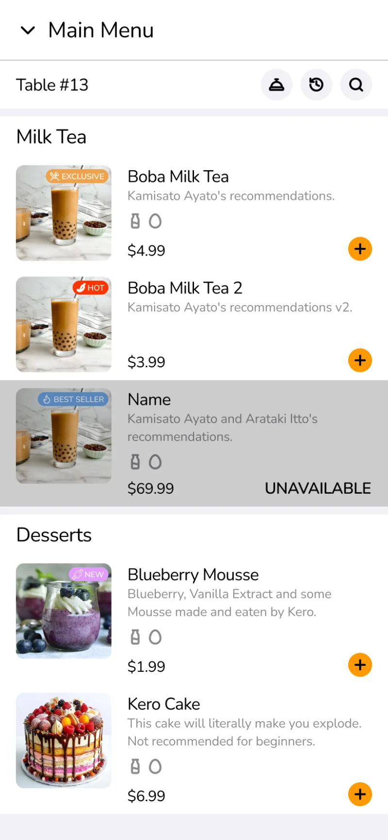 Dine-in System