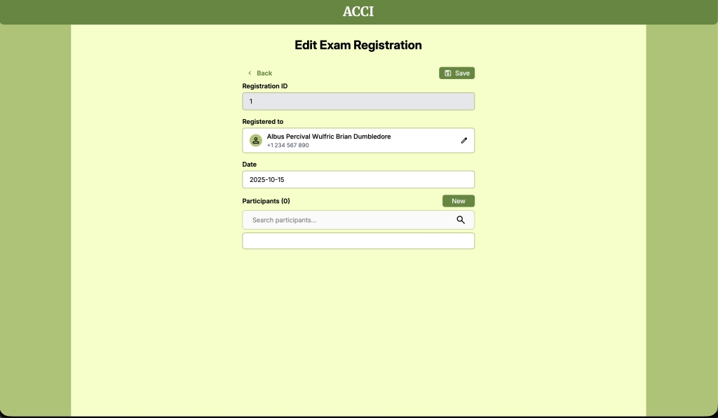 Edit Registration