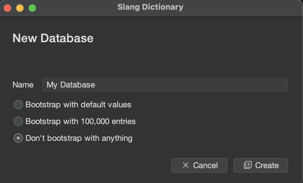 New Dictionary