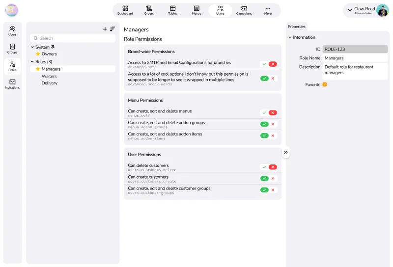 Roles Editor